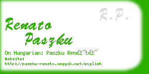 renato paszku business card